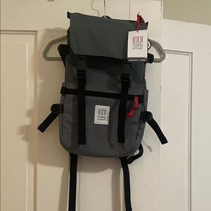 Topo Designs Gray Rover Pack Backpack with Black Straps NWT
